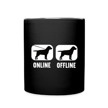 Online Offline Labrador Labradorbesitzer Labbi - Tasse einfarbig - Schwarz - Vorne