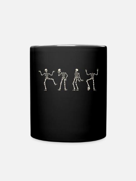 Halloween skeleton dance humor gift Halloween - Full Colour Mug - black