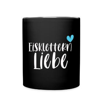 Klettern Eisklettern Liebe Eispickel Geschenk - Tasse einfarbig - Schwarz - Vorne