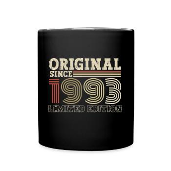 Original seit 1993 Jahrgang Geburtstag Geschenk - Tasse einfarbig - Schwarz - Vorne