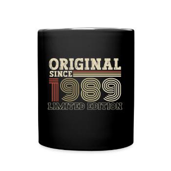 Original seit 1989 Jahrgang Geburtstag Geschenk - Tasse einfarbig - Schwarz - Vorne
