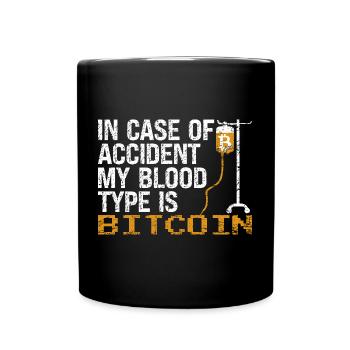 Bitcoin BTC Crypto Blockchain Coin Exchange Coin - Full Colour Mug - black - Front