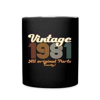 Original vintage 1981 41st birthday gift - Full Colour Mug - black - Front