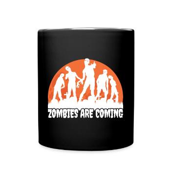 Les zombies arrivent Horreur effrayante Costume d’Halloween - Mug uni - noir - Devant