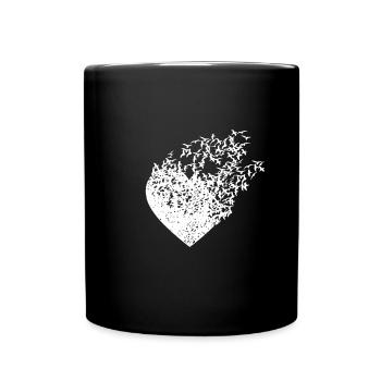 Herz Fliegende Vögel Liebe Herz - Tasse einfarbig - Schwarz - Vorne