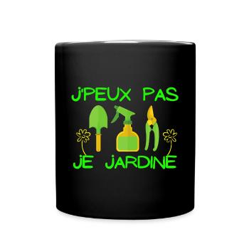 jardiner, jardinage, fan de jardinage - Mug uni - noir - Devant