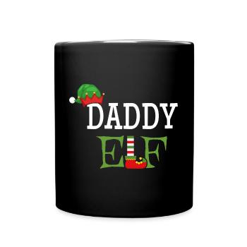 Daddy Elf - Papa der Weihnachts-Elf - Tasse einfarbig - Schwarz - Vorne