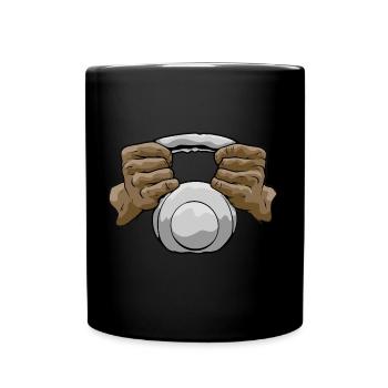 Bodybuilder Leg Day Kettlebells Strength Training - Full Colour Mug - black - Front