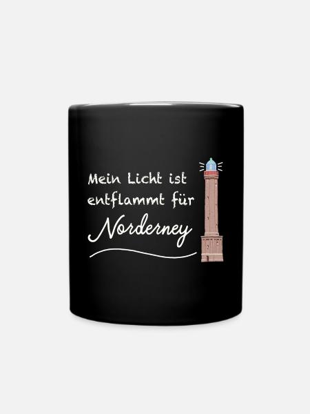 Entflammt für Norderney, Nordsee - Tasse einfarbig - Schwarz