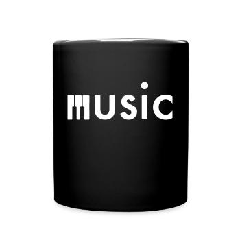 music - Tasse einfarbig - Schwarz - Vorne