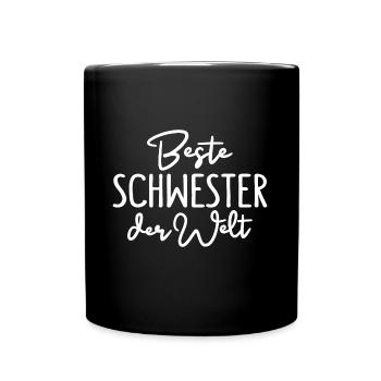Beste Schwester der Welt - Tasse einfarbig - Schwarz - Vorne