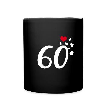 60e anniversaire coeurs 60 - Mug uni - noir - Devant