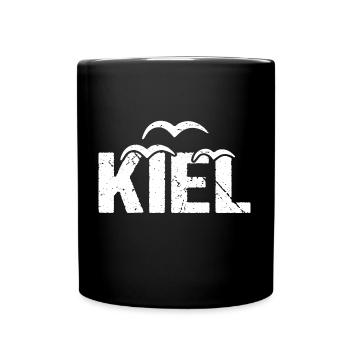Kiel Möwe Hansestadt Kiel - Tasse einfarbig - Schwarz - Vorne