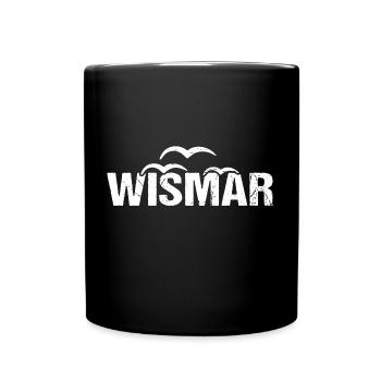 Wismar Möwen Hansestadt - Tasse einfarbig - Schwarz - Vorne