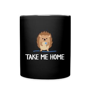 Single Igel sucht Liebe Flirt-vibes im Herbst - Tasse einfarbig - Schwarz - Vorne