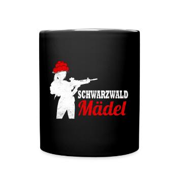 Schwarzwaldmädel Bollenhut Schwarzwald - Tasse einfarbig - Schwarz - Vorne