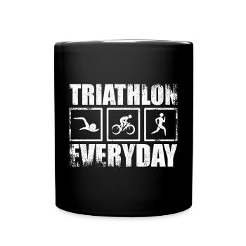 Triathlon Routine - Tasse einfarbig - Schwarz - Vorne