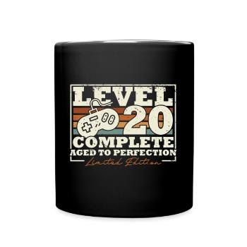 20. Geburtstag Level 20 Complete 20 Jahre Geschenk - Tasse einfarbig - Schwarz - Vorne