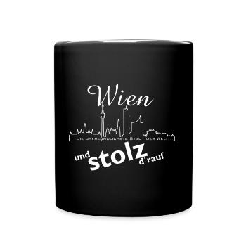 Wien ist die unfreundlichste Stadt der Welt - Tasse einfarbig - Schwarz - Vorne