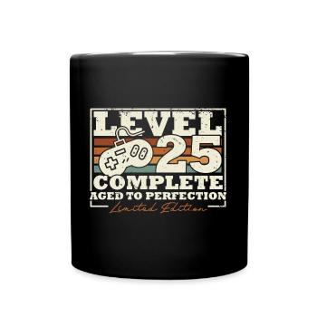 25 anniversaire Niveau 25 Cadeau complet de 25 ans - Mug uni - noir - Devant