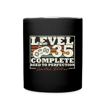 35 Birthday Level 35 Complete 35 Years Gift - Full Colour Mug - black - Front