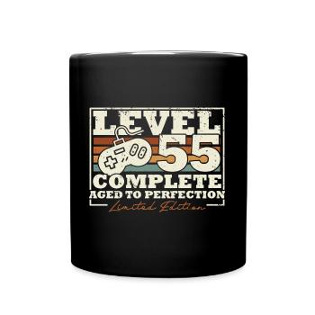 55 Anniversaire Niveau 55 Cadeau complet de 55 ans - Mug uni - noir - Devant