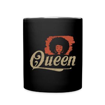 Silhouette afro de la Reine - Mug uni - noir - Devant