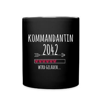 Feuerwehr Baby Feuerwehrfrau Kommandant Geschenk - Tasse einfarbig - Schwarz - Vorne