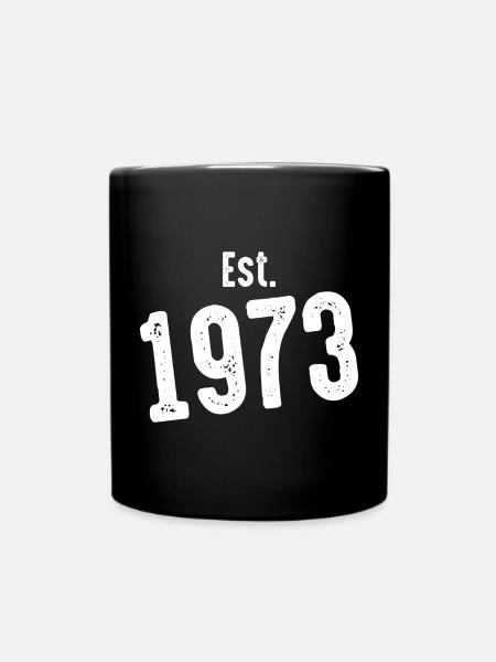 Est 1973 Vintage Distress - Full Colour Mug - black