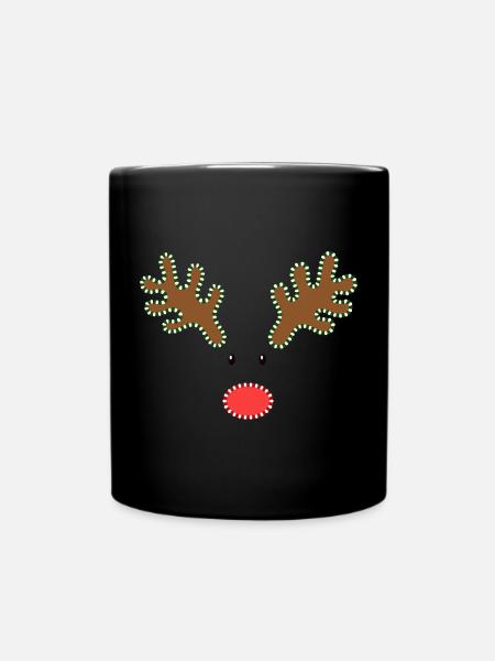 Weihnachten Rudolph Rentiere - Tasse einfarbig - Schwarz