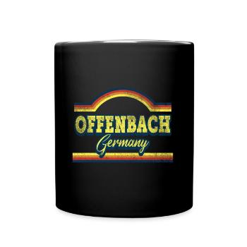 Offenbach Deutschland Stadt Schrift Vintage Retro - Tasse einfarbig - Schwarz - Vorne