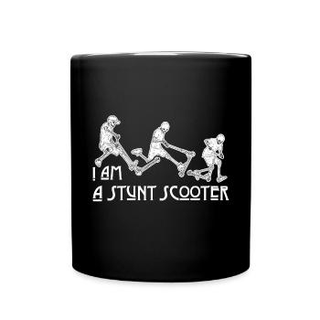 Stunt Scooter - Tasse einfarbig - Schwarz - Vorne