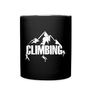 Climbing Summit Emblem - Full Colour Mug - black - Front