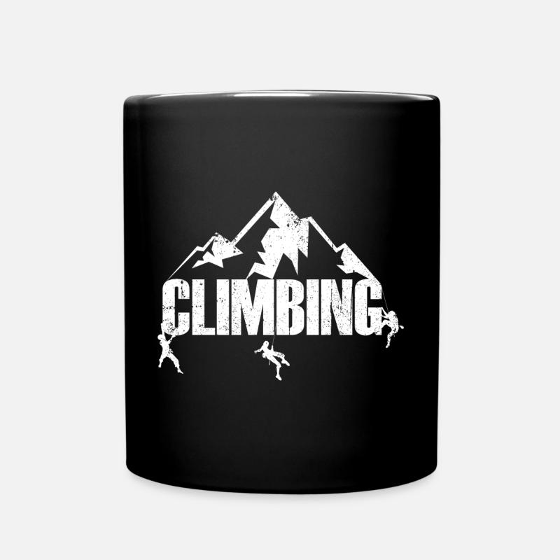 Climbing Summit Emblem - Full Colour Mug - black