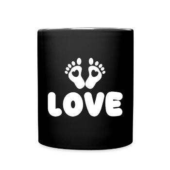 Grossesse Mère Cœur Bébé Pieds - Mug uni - noir - Devant