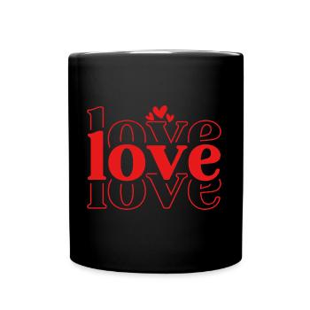 Love Love Love - Chemise Saint-Valentin - Mug uni - noir - Devant