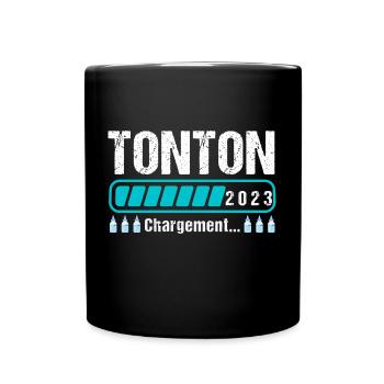 Tonton en 2023 annonce naissance cadeau oncle - Mug uni - noir - Devant