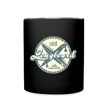Longboard - cant make waves switch boards Style - Full Colour Mug - black - Front