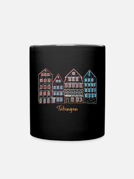 Tübingen, Süddeutschland, Strichzeichnung - Tasse einfarbig - Schwarz