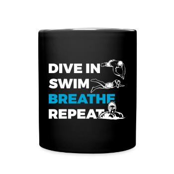 Diving Swimming Breathing Repeating - Full Colour Mug - black - Front
