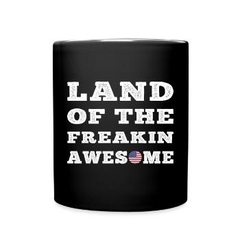 USA Land of the Freaking Awesome Gift Style - Full Colour Mug - black - Front