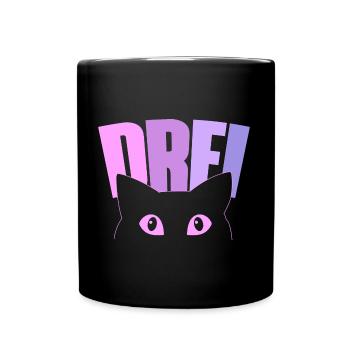 3rd Birthday Girl 3 Year Old Kitten Cat - Full Colour Mug - black - Front