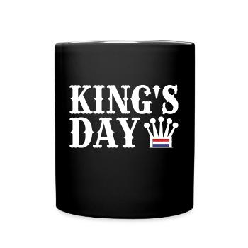 Königstag Kings Day Niederlande Flagge - Tasse einfarbig - Schwarz - Vorne