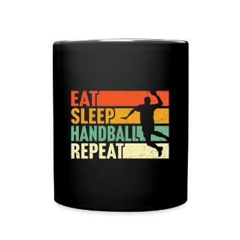 Eat Sleep Handball Repeat T-Shirt Handball Player - Full Colour Mug - black - Front