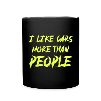 J’aime les voitures plus que People Tuning JDM - Mug uni - noir - Devant