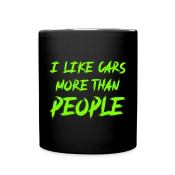 J’aime les voitures plus que People Tuning JDM - Mug uni - noir - Devant