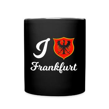 Ich liebe die Stadt Frankfurt - Tasse einfarbig - Schwarz - Vorne