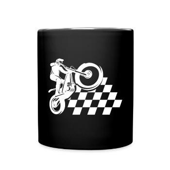 Motorrad, Biker, Motocross - Tasse einfarbig - Schwarz - Vorne