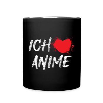 Heart Anime Statement Cartoon Comic Pop Culture - Full Colour Mug - black - Front