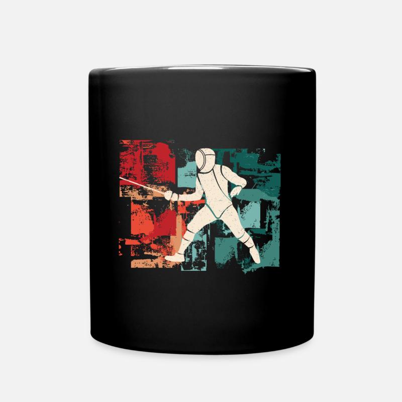 Escrime Escrime Épée Vintage Escrimeur - Mug uni - noir